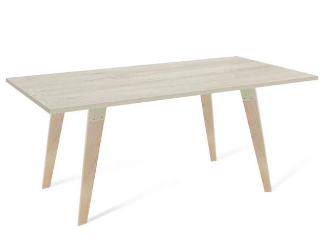 Стол Sheffilton SHT-TT 120/80 ЛДСП//дерево прозр.лак/дуб беленый  каркас SHT-TU16 