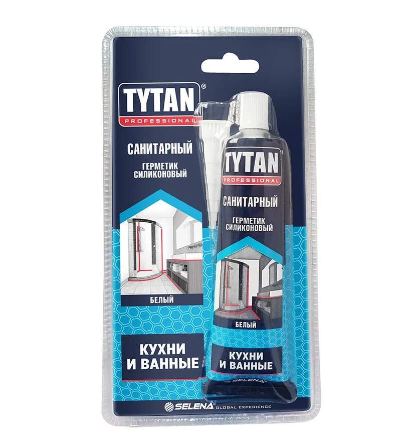 Герметик Tytan силиконовый Санитарный белый 85мл 17601  (Тюбик)