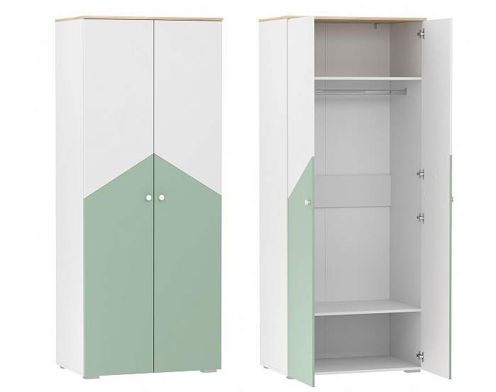 Шкаф для одежды БАННИ НМ 041.42 Меренга/Макарун/Белый/Дуб Сонома