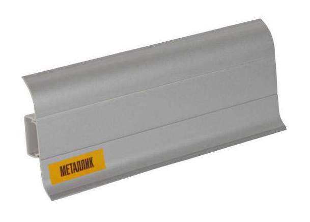 081 Плинтус н/п Идеал Классик, Металлик серебристый, 55мм/2,2м