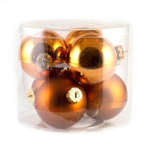 DECOLINE Набор шаров 80мм/6шт бронза E1777-8 (стекло)
