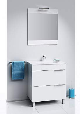 Зеркало Бриг со светильником белый  Л7/W Br.02.07/W