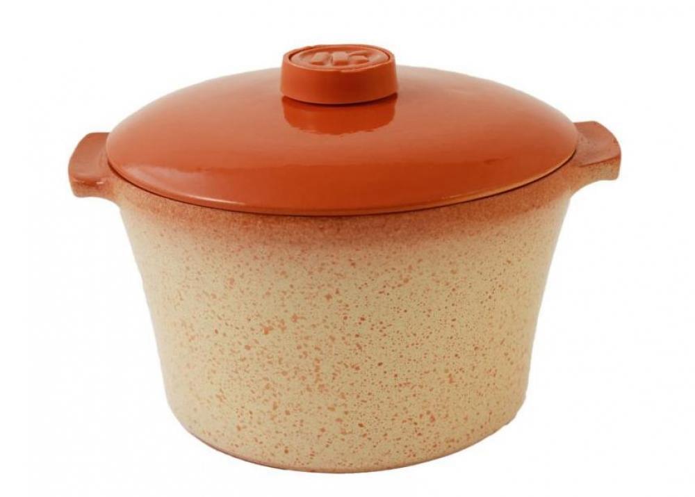 ЛОМОНОСОВСКАЯ КЕРАМИКА Cream Stone Кастрюля 1л с ручками и крышкой 1КСК-2