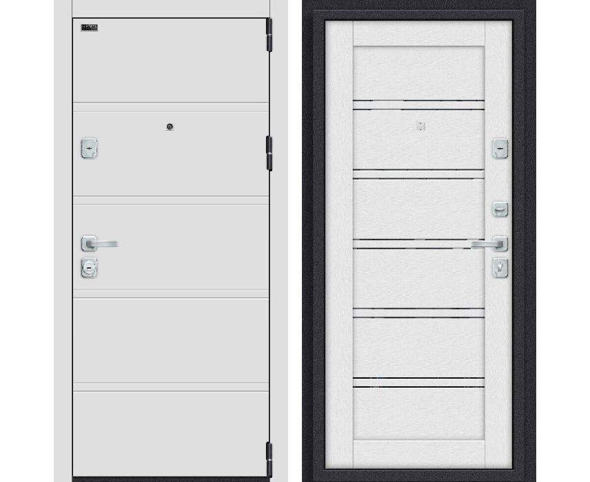 Дверь мет. Porta M-3 8/Л28 White Stark/Virgin MG/Лунный камень 205*88 Левая