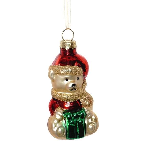 REMECO COLLECTION Игрушка елочная 719818 Мишка 4,5х4,5х8,5см (стекло)  