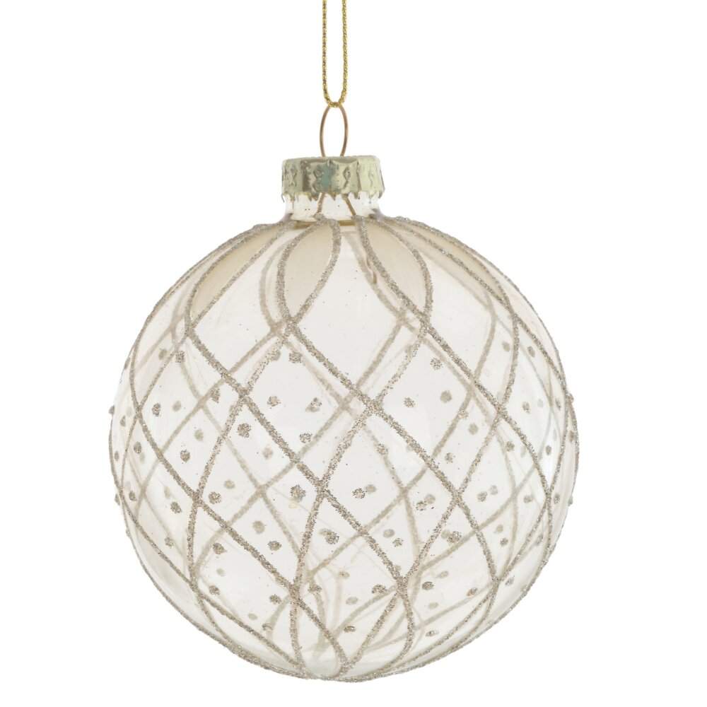 REMECO COLLECTION Игрушка елочная Шар 809682 золото/прозрачный стекло 8см