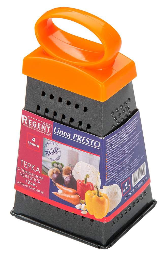 REGENT INOX Linea Presto Терка 93-AC-GR-29 четырехгранная 12см с покрытием non stic