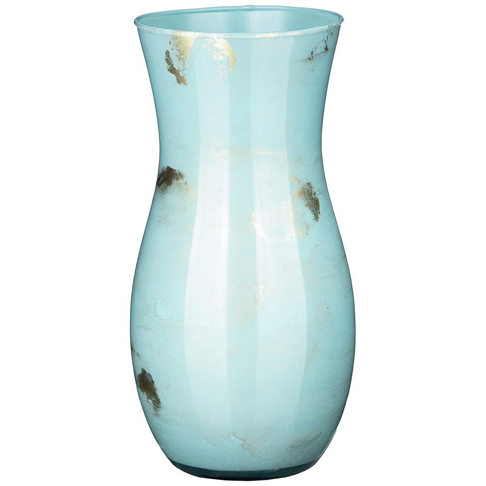 FRANCO Ваза 316-1608 Claudia Golden Marble Blue h26см  