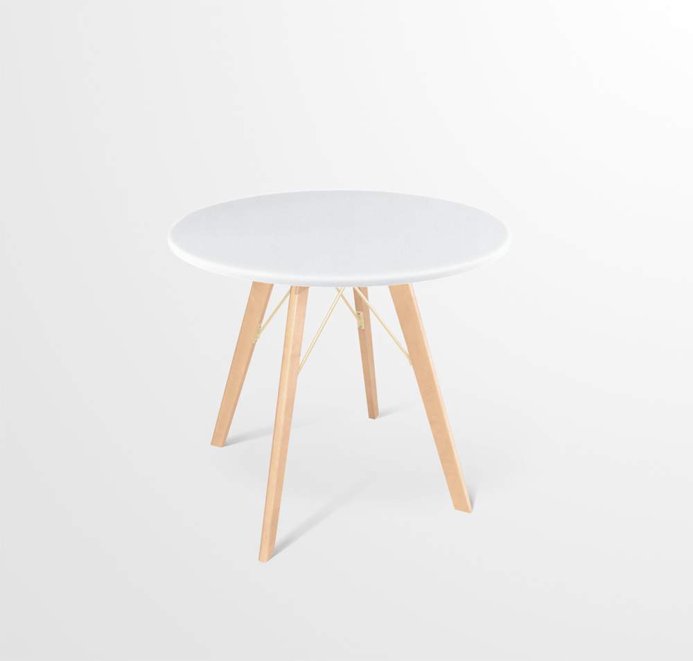 Стол Sheffilton SHT-TT 80 МДФ белый каркас SHT-TU9 дерево прозрачный лак