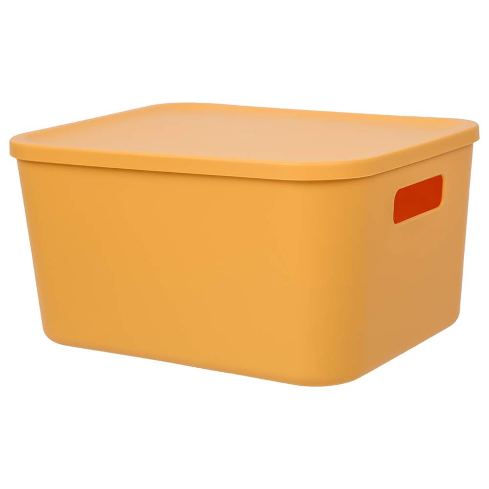 Корзина Fancy-hh102-S пластиковая д/хранения Оптима Д285 Ш220 В145 желтый