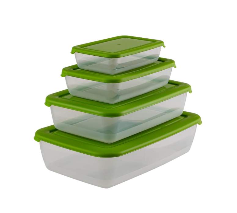 ПОЛИМЕРБЫТ Комплект контейнеров 4355600 Лайт 4шт (0,45л+0,9л+1,9л+3,0л) 290х190х75мм