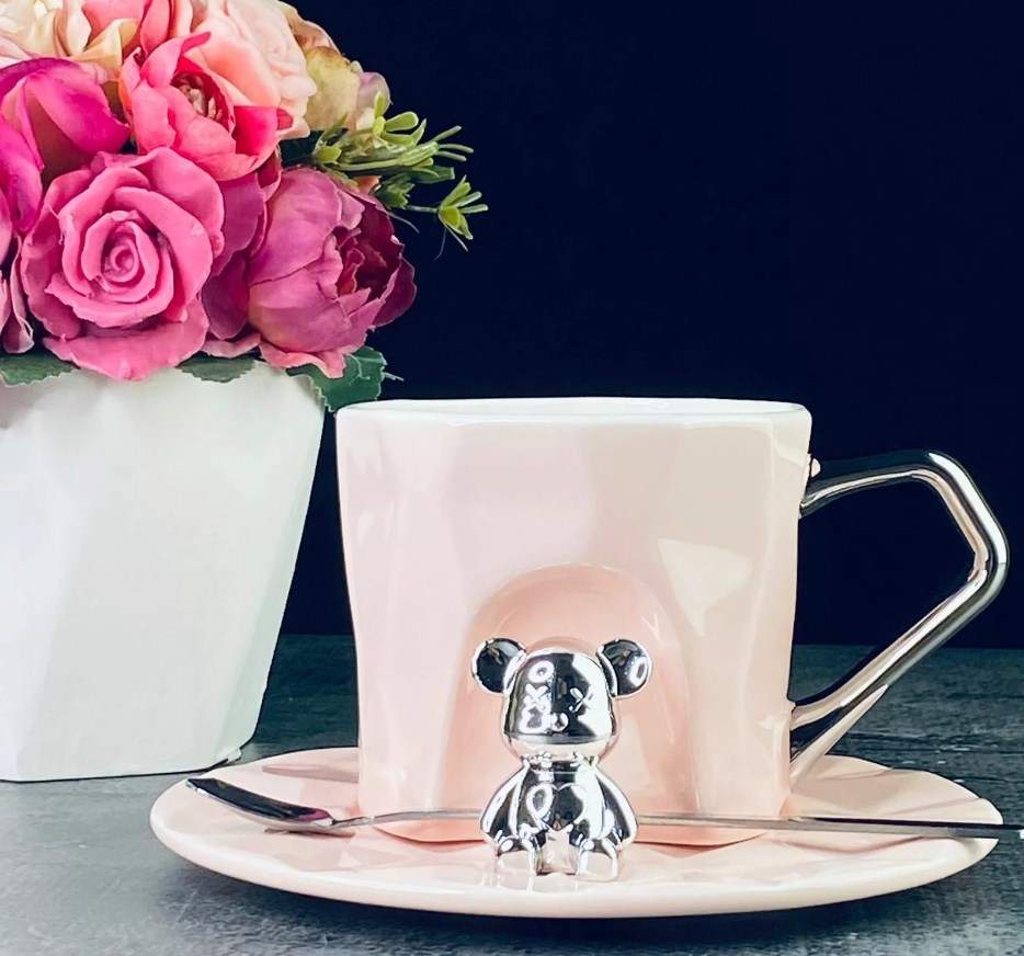 LENARDI Набор чайный 106-288 2пр/1перс+ложка 300мл розовый