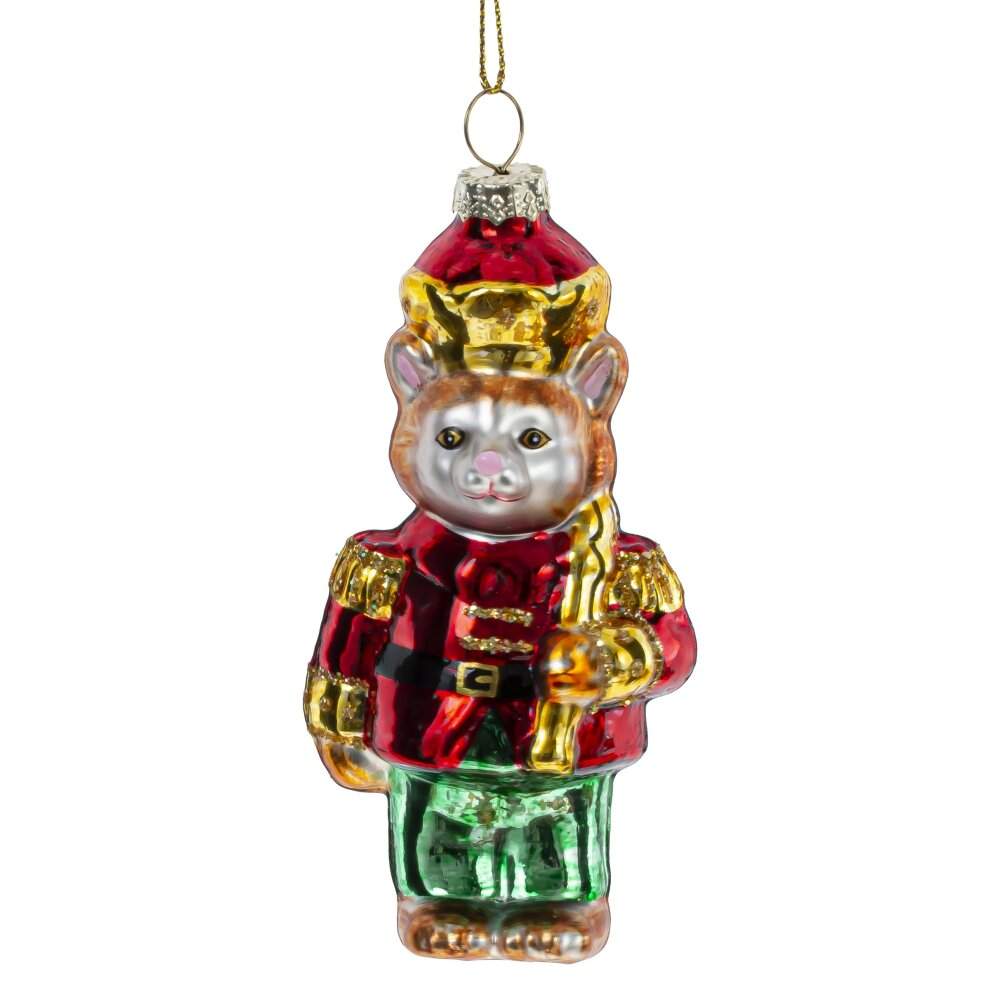 REMECO COLLECTION Игрушка елочная 812308 Котик в мундире 5,5х4х12см (стекло) 