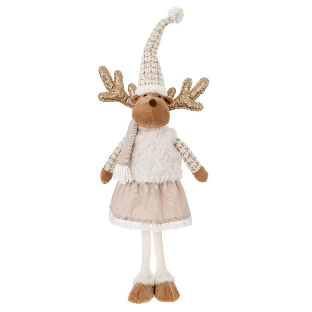 REMECO COLLECTION Игрушка набивная 821909 Олень крем/золото 21х16х51/65см 2 вида 