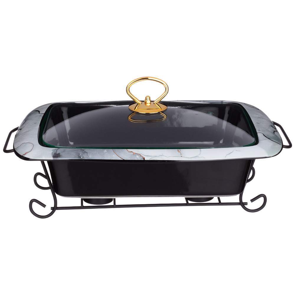 LEFARD Мармит 42-380 35*24*11см 2,0л фарфор/стекл.кр./метал./подставка прямоуг.