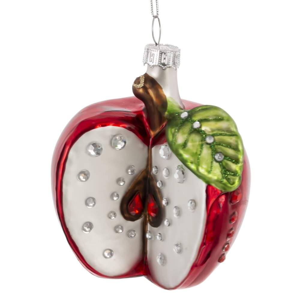 REMECO COLLECTION Игрушка елочная 824641 Яблоко 7х6х10см (стекло)  
