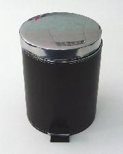 *Ведро круглое   5л  нерж/хром  с педалью кож. вст.   105-L