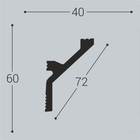 Карниз XPS BD К 12 (60*40)/20