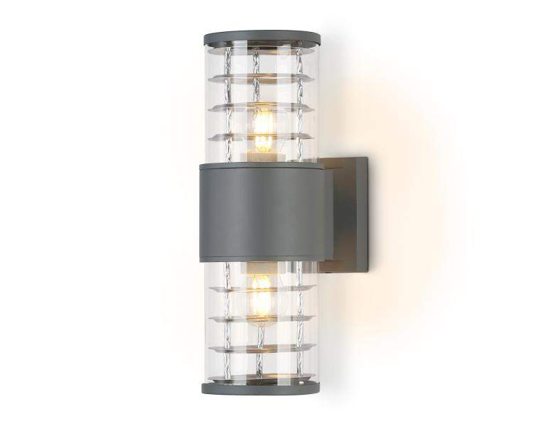 ST2523/2 GR/CL Светильник уличный настенный архитект. серый/прозр. IP54 E27/2 max 11W 