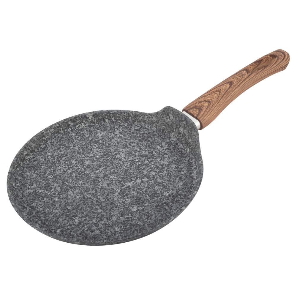 KAMILLE Сковорода 4171 блинная D24см алюмин. с АП покрытием Grey Marble индукция 