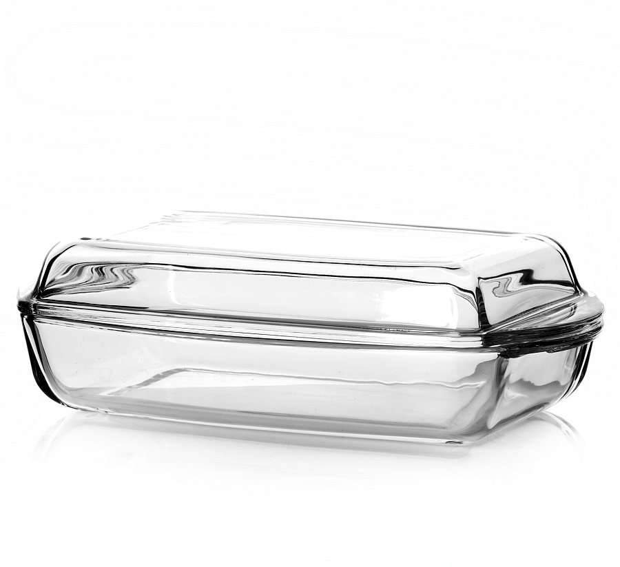 BORCAM Форма 59019 1300мл+900мл прямоугольная со стеклянной крышкой 286х160х50мм