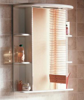 Зеркало-шкаф Кристалл 650 (свет) бел