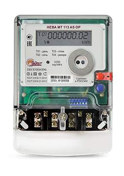 Счетчик Нева МТ 113 AS OP ЖКИ 1ф 5-100А 220В