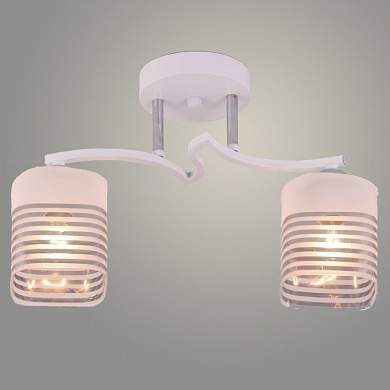 GH90071/2  WT+CR  Люстра 2*60W E27 d380 h250  KK23 белый/хром