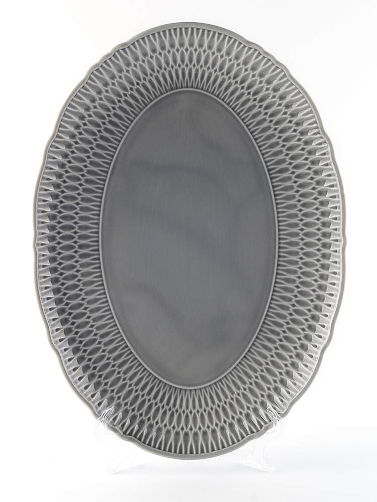 CMIELOW Sofia LB01 Серая глазурь Блюдо овальное 34см 0882600