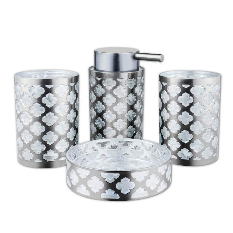 Набор в ванную настольный пластик с узором  Санакс 20810