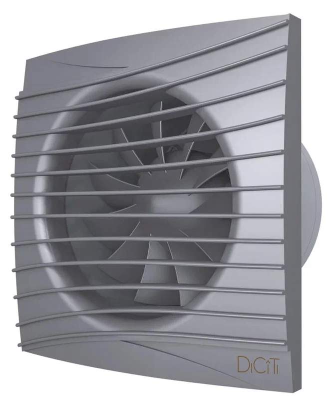 Вентилятор  SILENT 5C  dark gray metal осевой вытяжной с обратным клапаном D125 декор  DiCiTi