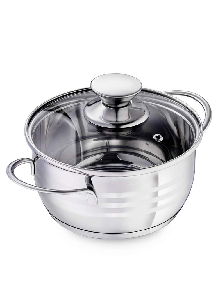 REGENT INOX Linea Bimbo Vitro Кастрюля (мини) 1,5л 16х8см с крышкой нерж.сталь 93-BIMv-05