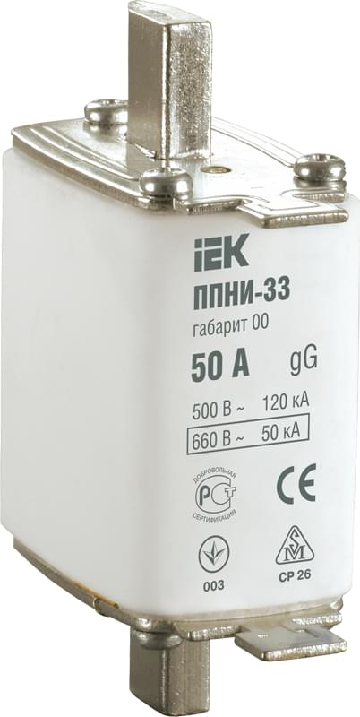 Вставка плавкая  ППНИ-33 100А габ. 00  ИЭК  DPP10-100 / 82355