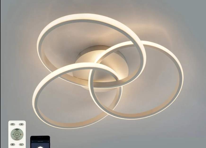 Люстра с/д упр. EVITA 80W 3R-APP-510x130-WHITE/WHITE-220-IP20