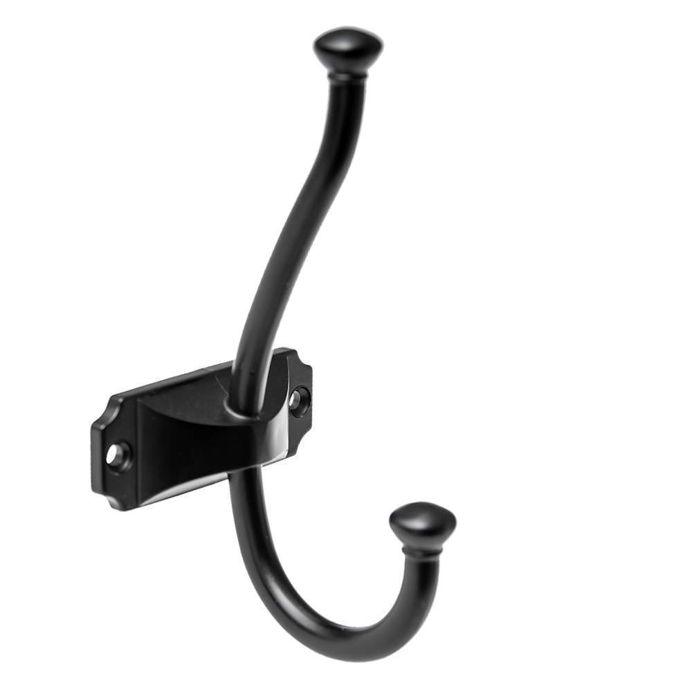 Крючок KR 0420 BL   мат.черный 2-х рожк.