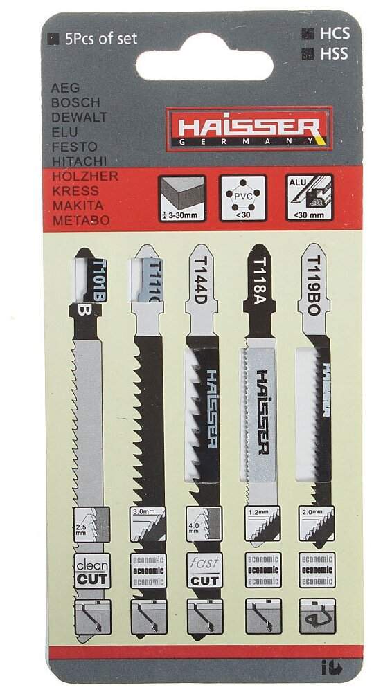 Набор пилок д/лобзика (5шт) HS118300