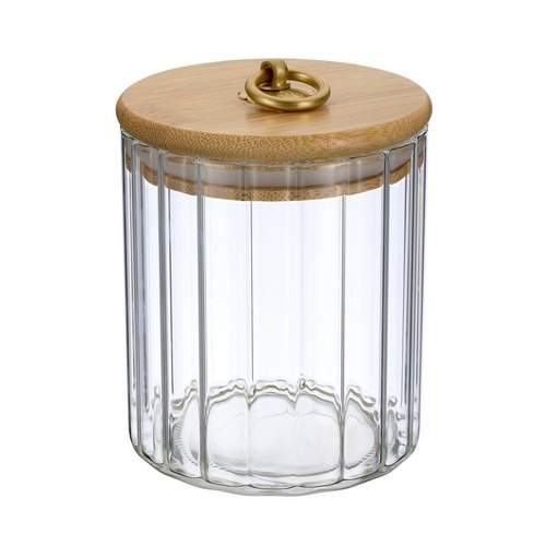REGENT INOX Linea Torre Банка 93-HO-TO-01-550 д/сыпучих 550мл стекло с бамбуковой крышкой 