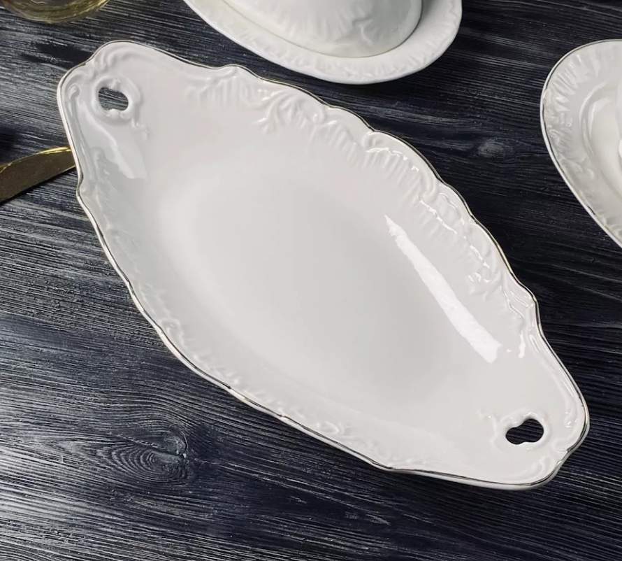 LENARDI Аврора Gold Блюдо 305-066 овальное с ручками 25,5см  