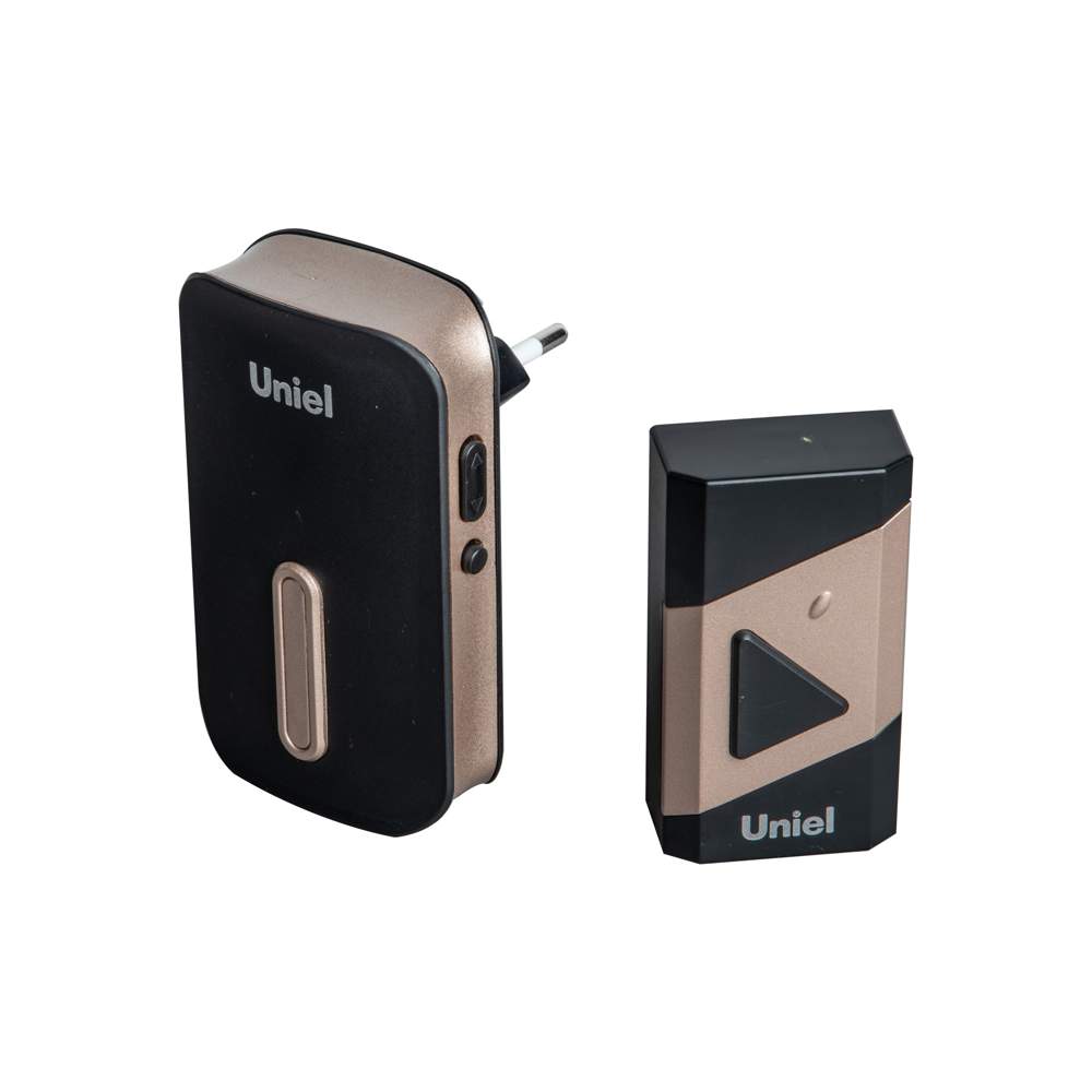 Звонок электронный UDB-095W-R1T1-38S-BL/GL черн.с золотистым