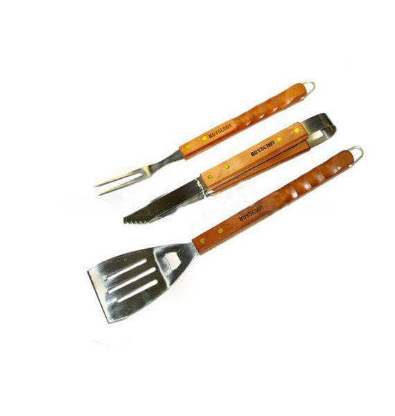 Набор д/барбекю BOYSCOUT 3 предм. нерж.сталь (вилка д/мяса,лопатка,щипцы) 61318