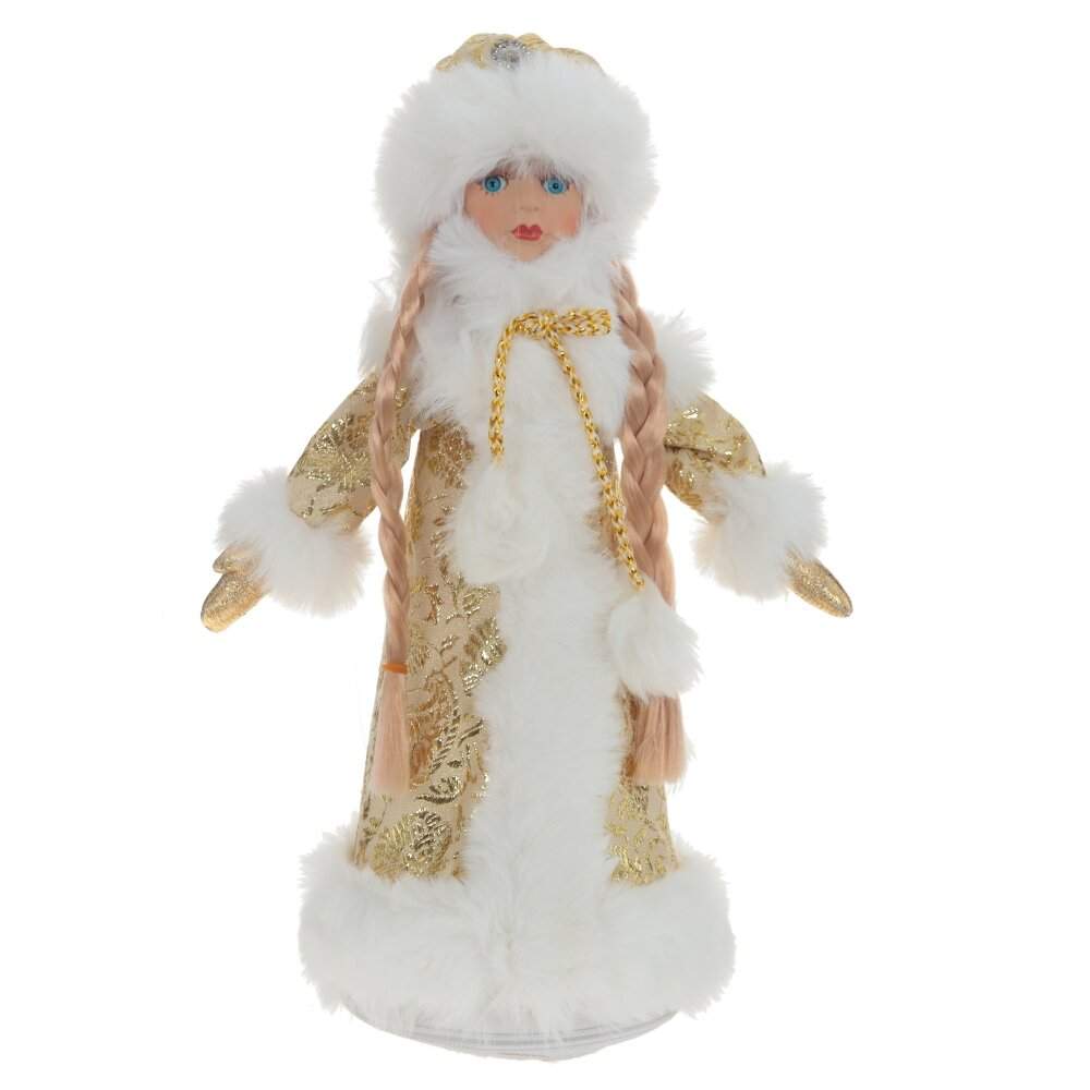 REMECO COLLECTION Снегурочка 237952 в золотой шубке 17х17х39см с емкостью д/подарков