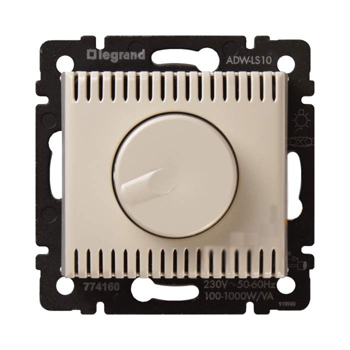 Поворотный светорегулятор VALENA поворот. 1000Вт слон.кость 774160