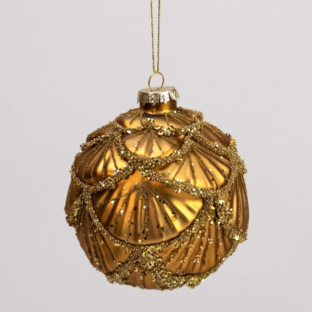 DECOLINE Игрушка елочная Шар 982307598 золото 10см (стекло) 
