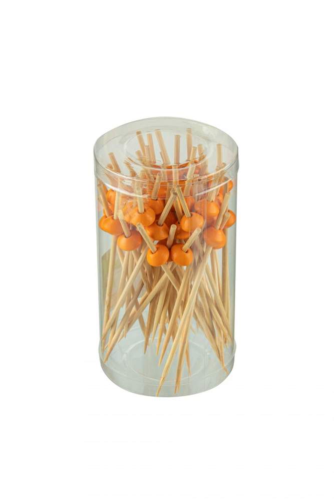 КАТУНЬ бамбук Палочки д/канапе Бусина 50шт оранжевый КТ-ПК-Ор
