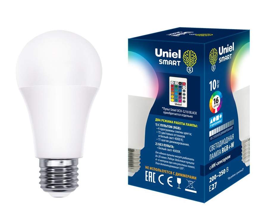 Лампа Uniel LED-A60-10W/RGB/E27/REG  PLS21WH  UL-00006530