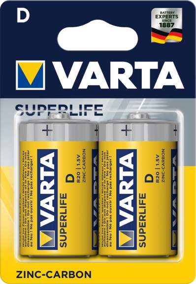 Батарейка VARTA SUPERLIFE  D  BL2  02020101412
