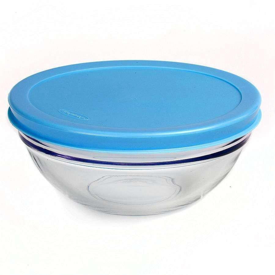 PASABAHCE Chef`S Салатник 53583BD3 d.230мм/1600мл с голубой крышкой (4)