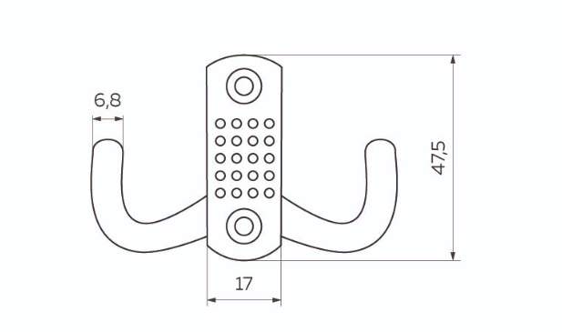 Крючок 0060 BL  матов.черный