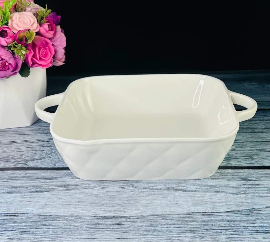 LENARDI Блюдо д/запекания 118-082 Bianco 27см квадратное