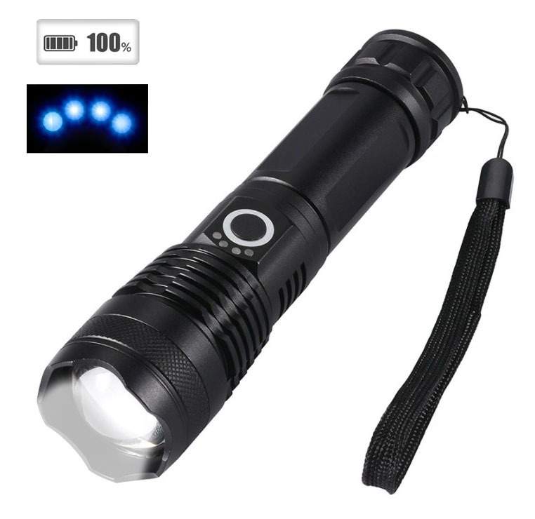 Фонарь CREE  XHP-50  18Вт  аккум. с/д, система фокусир. луча,  черный SBF-30-K